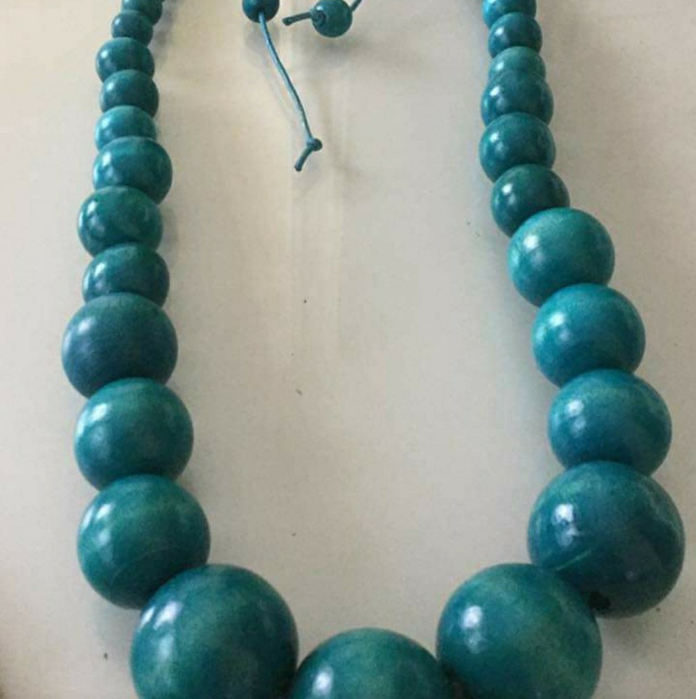 Wooden bead necklace